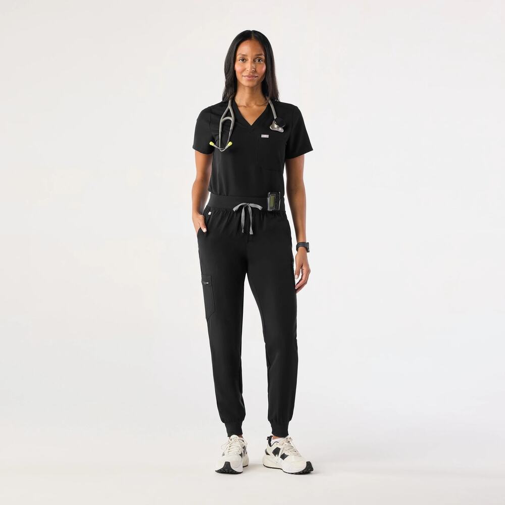 FIGS Zamora Jogger Scrub Pants Black XXS NWT